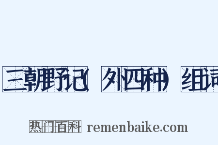 三朝野记(外四种)组词是什么意思的图片